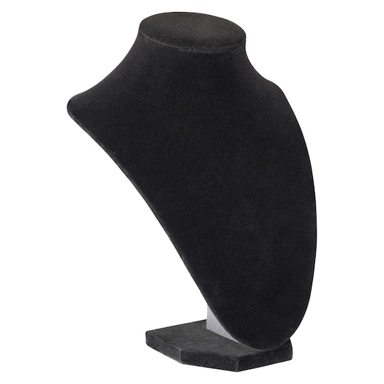 12 Pack: 9" Black Velvet 3D Necklace Stand by Bead Landing™